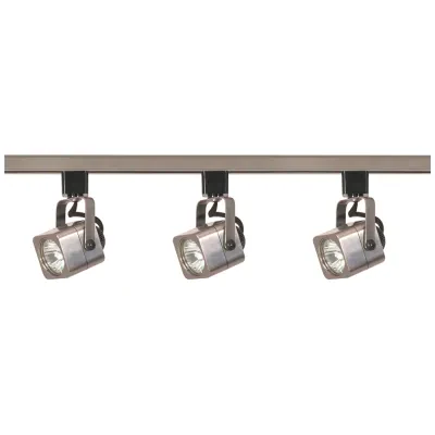 3 Light - MR16 - Square Track Kit - Line Voltage - Brushed Nickel