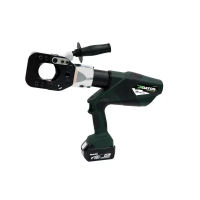 Gator® ESG55L Battery Powered Cable Cutter with 230V Charger.  Equipped with Bluetooth™ Communication enabled via the Greenlee Gator Eye app.  Features LED display screen communica...