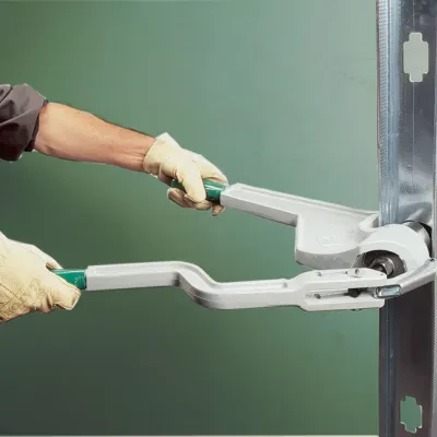 Punches 2-5/8 IN (66.7 mm) diameter hole in metal studs for professional-looking installation of 2 IN water, vent, waste pipes.     Two-speed lever action for fast, easy punching o...
