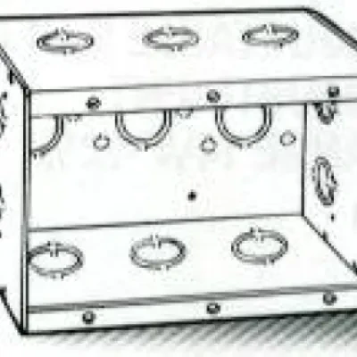 Masonry Bx., 2-1/2 In. Dp. Nongangable w/Conduit KO's, 3-Gang, 5-19/32In. Wide
