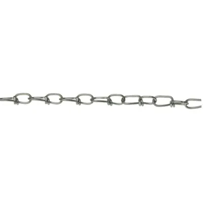 Double Loop Chain, #1, 0.105 in. diameter, Steel, galvanized finish 6' lengths 102 feet per box