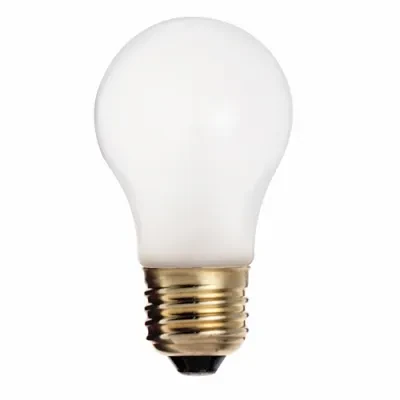 Incandescent Shatter Proof Lamp, Designation: 40A15/TF, 130 V, 40 WTT, A15 Shape, E26 Medium Base, Frosted, C-9 Filament, 2500 HR, Lumens: 265 LM Initial, 3-1/2 IN Length, 1-7/8 IN...