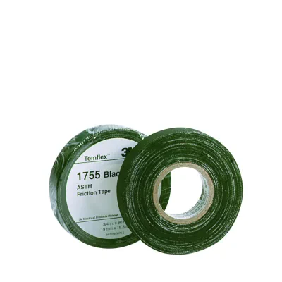 3M™ Temflex™ Friction Tape 1755 is a black friction tape designed to provide mechanical protection against abrasion and cut through for cable, wire splices and connections insulate...