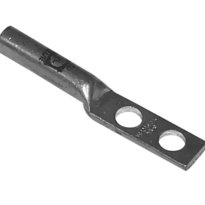 Two Hole - Long Barrel Compression Lugs, 600 MCM Wire, 1/2" Bolt Size, Green Color Code