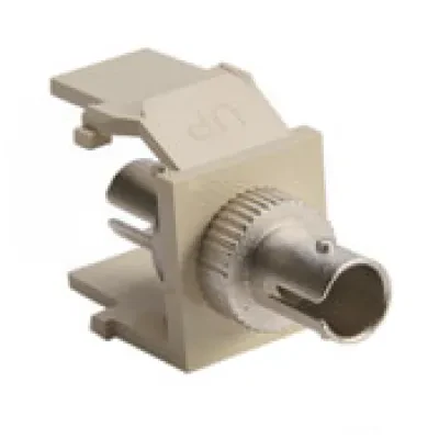 QuickPort ST Fiber Optic Adapter, SM, Zirconia Sleeve, Ivory