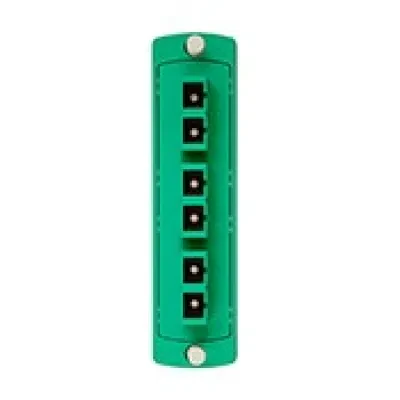 Opt-X Precision Molded Plate GREEN Single-mode OS2 Duplex SC 6 fibers Zirconia Ceramic Sleeve