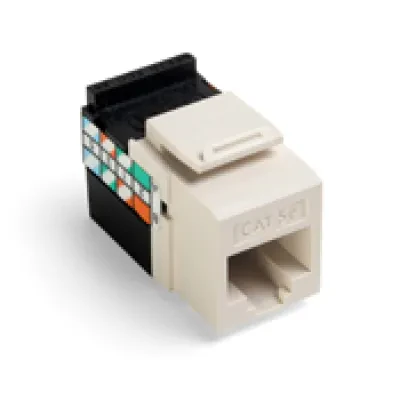 GigaMax 5E QuickPort Connector, Cat 5E, Light Almond