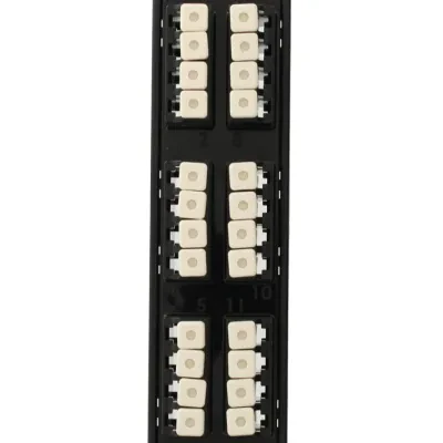 Injection Molded Adapter Plate, Opt-X 6-Pack Quad LC 0M2, 24-Fiber Black, Zirconia Ceramic Sleeve