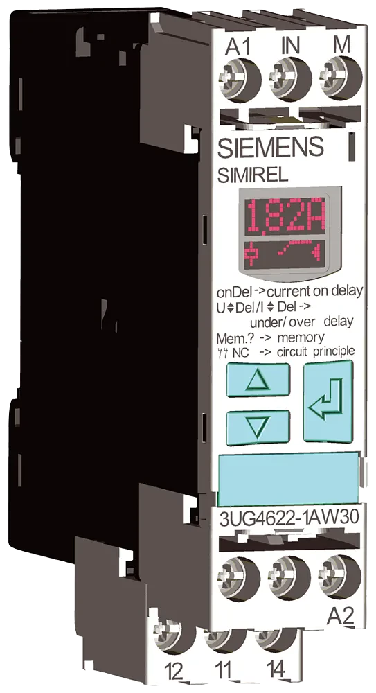 Digital monitoring relay current monitoring, 22.5 mm from 2 to 500 ma AC/DC overshoot and undershoot 24 to 240 V AC/DC DC and AC 50 to 60 HZ start kick and spike delay 0.1 to 20 s...