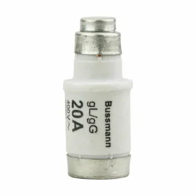 Eaton Bussmann series low voltage D0 fuse, Time-delay, 400V, 20A, 100 kAIC, Non Indicating, fuse, Class C gL/gG, Holder, Blue, Ceramic body