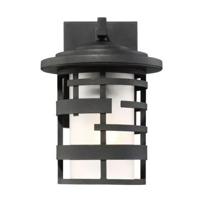 Lansing 1 Light 10" Outdoor Wall Lantern With Etched Glass