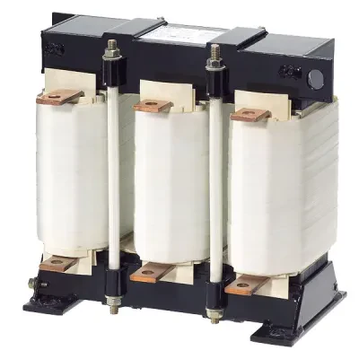 COMMUTATING CHOKE FOR CONVERTER PHASES 3 UN1(V) 400 ITHMAX 1(A) / F1 (HZ) 140 /50 I LN (A) 126 UK(%) 4 LN(MH) 0,149 TA/ISOKL 40 /H IP00 TYPE OF TERMINALS FLAT-TYPE TERMINAL EN 6155...