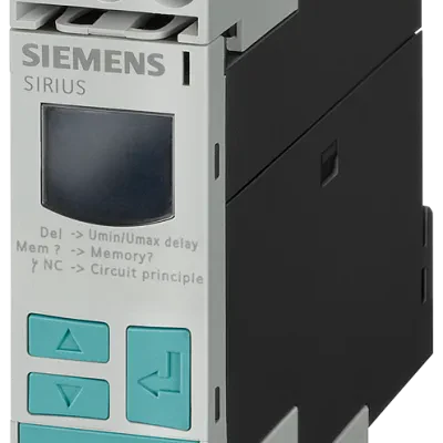 Digital monitoring relay voltage monitoring, 22.5 mm from 0.1 to 60 V AC/DC overshoot and undershoot 24 V AC/DC DC and AC 50 to 60 HZ spike delay 0 to 20 s hysteresis 0.1 to 30 v 1...