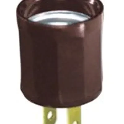 15 Amp, 660 Watt, 125 Volt, Outlet-to-Lampholder adapter Brown