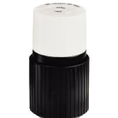 Locking Devices, Industrial, Female Connector Body, 30A 3-Phase Wye 120/208V AC, 400Hz, 4-Pole 5-Wire Grounding, FSL4R, ScrewTerminal, Black and White.
