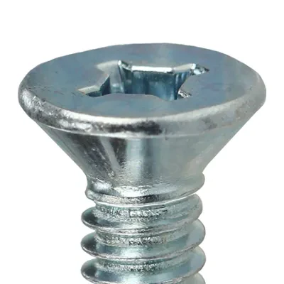 Machine Screw, Steel material, 2 in. length, #6-32 thread size, Flat head type, Zinc Plated Finish, Square/Phillips drive type