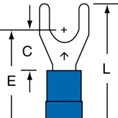 3M™ Scotchlok™ Color-Coded Standard Fork is a lug connection terminal that has a wider tongue for use on free-standing studs. The terminal has a nylon-insulated, butted-seam barrel...