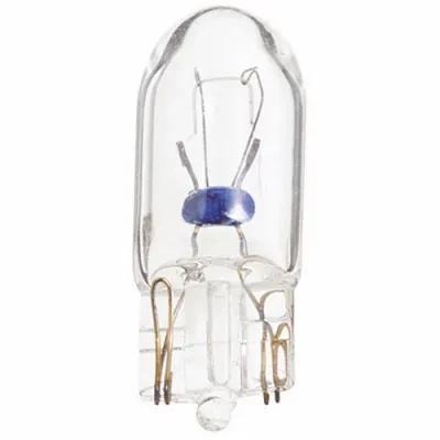 Miniature Wedge Base Xenon Lamp, Designation: X5T3 1/4 12V Wedge, 12 V, 5 WTT, T3 1/4 Shape, W2.1x9.5d Mini Wedge Base, Clear, 8000 HR, Lumens: 33 LM Initial, 0.37 AMP, 1-5/8 IN Le...