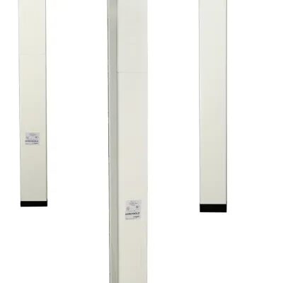 Two-compartment pole. Nominal material thickness .040" (1.0mm). Mounting hardware, entrance end fitting and ceiling trim plates furnished. Length: 12'5" (3.8m).