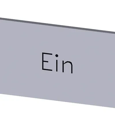 LABELING PLATE SNAP-ON OR SELF-ADHESIVE FOR LABEL HOLDER, LABEL SIZE 12.5 X 27MM, LABEL SILVER, LETTERING BLACK, WITH INSCRIPTION EIN