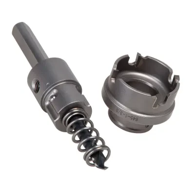 Quick Change Carbide Tipped Hole Cutter 1-11/16" (42.9 mm).  Cuts stainless steel quickly and easily.  Quick Change arbor allows you to change cutter heads with a simple push and a...