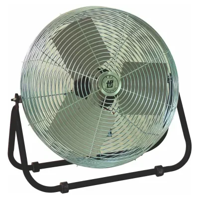 24 IN Industrial Workstation Floor Fan, Flow Rate- 3600/5200/5850 CFM, 120 V, 1 PH, 2.4 AMP, Fan Speed- 1200/1484/1634 RPM, Floor Mounting, AC Motor, Shaft Diameter- 5/16 IN, Steel...