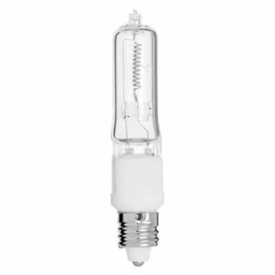 Halogen Single Ended Lamp, Designation: 100Q/CL/MC, 120 V, 100 WTT, T4 Shape, E11 Mini Cand Base, Clear, CC-8 Filament, 2000 HR, Lumens: 1700 LM Initial, 2-11/16 IN Length, 1/2 IN...