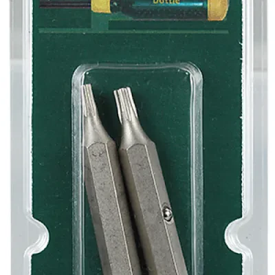 Carded Replacement Bit, T10, T15 tip size, Star tip type, Nickel Plated blade finish, 2 pieces