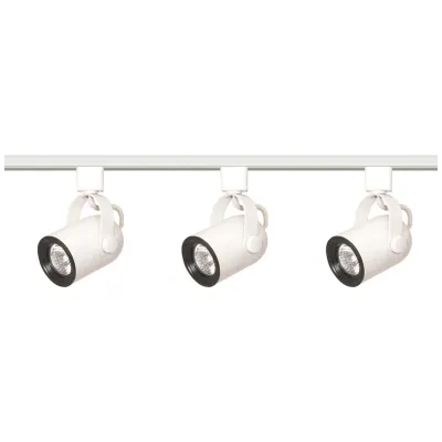 3 Light - MR16 - Round Back Track Kit - Line Voltage - White