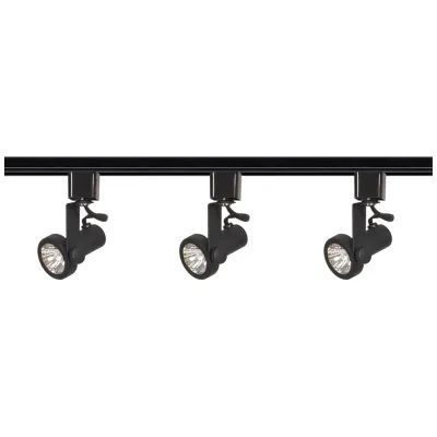 3 Light - MR16 - Gimbal Ring Track Kit - Line Voltage - Black
