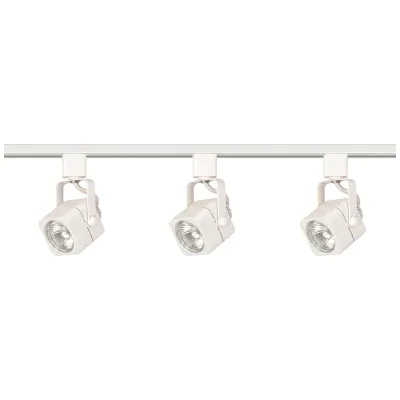 3 Light - MR16 - Square Track Kit - Line Voltage - White
