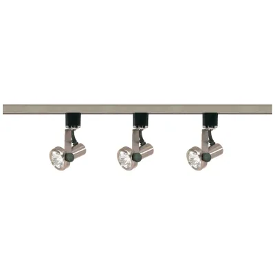 3 Light - MR16 - Gimbal Ring Track Kit - Line Voltage - Brushed Nickel