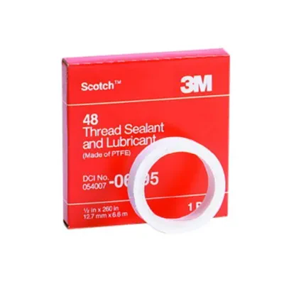 Scotch® Thread Sealant and Lubricant 48 is a white unfused plastic film made of polytetrafluoroethylene (PTFE). This fluorocarbon resin film tape  designed to provide a leak resist...