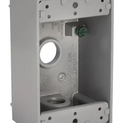 Hubbell Premise Wiring Products, HI-Impact Products, Housing,Weatherproof, Aluminum, 3/4" Hub, Gray