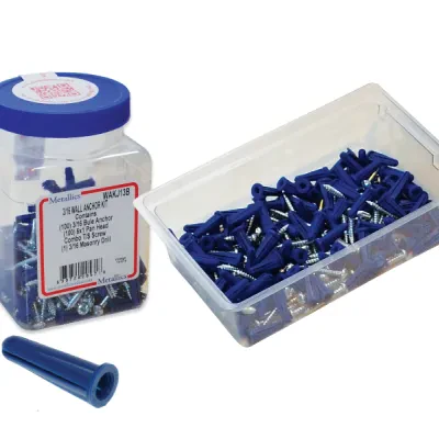 5/16 Bleu Plas Wall Ancr Kit, 14 x 1-1/4 HWH SL TS Zinc