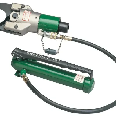 Cuts in 7 seconds.     Jaws slide open quickly to save time between cuts.     11-ton (97 kN) ram powers cutting jaws.     Jaws are specially hardened and precision-ground to hold s...