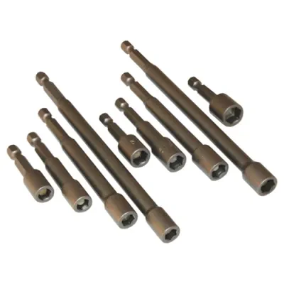 Magnetic Bit Holder and Nut Setter Kit, 9 pieces, Hex shank shape, Steel holder material, 1/4 in. (Magnetic Nut Setter), 1/4 in. (Magnetic Nut Setter), 1/4 in. (Magnetic Nut Setter...