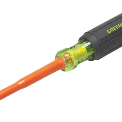 Insulated Cabinet Tip Screwdriver 1/4" x 4".  Rated to 1000V AC and exceed both ASTM and IEC standards.  Precision-machined tips for exact fit.  Cushion grip handles for comfort an...