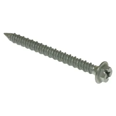 Concrete Screw, Steel material, 1/4 in. Size, 1-3/4 in. length, 5/16 in. head width, Hex head, 2000 Hr Mechanical Zinc, Corrosion Resistant finish, Quadrive drive type, 1000 per pa...
