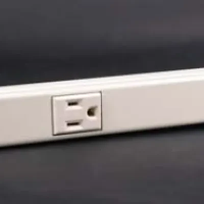 Nonmetallic Plugmold with alternating circuits and Snapicoil harness. 48' in length with receptacles spaced 12" on center. Nonmetallic Plugmold has a textured ivory finish. For use...