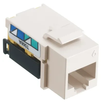 Hubbell Premise Wiring Products, Net Select, Jack, Cat6, 8-Position,Universal A/B, Electric Ivory