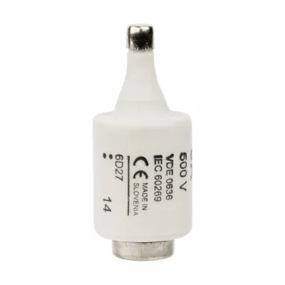 Eaton Bussmann series low voltage D fuse, 500V, 6A, 100 kAIC, Non Indicating, fuse, Class C gL/gG, Time delay, Green, Ceramic body