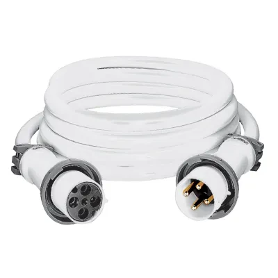 Hubbell Wiring Device Kellems, Heavy Duty Products, IEC Pin and SleeveDevices, Marine Grade, Ship to Shore, Cable Set, 100A 125/250V, 2-Pole3-Wire No Neutral, Pre-Wired , White, Fo...