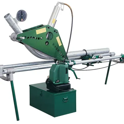 Make bending easier, faster and more accurate.     Insert conduit to be bent in chain vise, tighten. Turn handle to move the chain vise and position conduit for bending.     Use th...