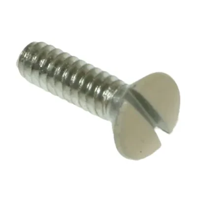 Wall Plate Screw, #6-32 size, Oval head, 1/2 in. length, Antique Black head color, Slotted drive type, Steel, Zinc Plated finish, 100 per pack