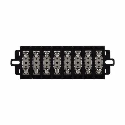Double Row Terminal Block, 60A, Black, Ten-pole, 105 Degrees C, 600V, Molded nuclear grade noryl base, 20 lb-in, 0.625 in