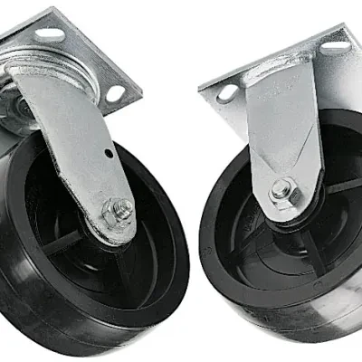 Casters, Two (2) Swivel and Two (2) Rigid 6" with 2000 Pound Capacity.  Caster bolt pattern 2-7/8" x 3-1/4".  Polyolefin-injected molded hard casters: stain-resistant, chemical-res...
