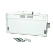 CEILING ENCLOSURE, 2' X 4' WITH JUNCTION BOX FOR DUPLEX POWER OUTLET, AND A FAN, ACCOMODATES 4U OF ACTIVE LAN EQUIPMENT, AND UP TO 4U OF 19" WIDE RACK MOUNT SPACE DIVIDED INTO 4U-4...
