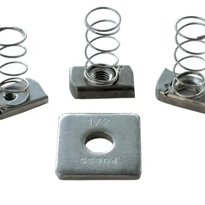 Spring Nuts and Channel Washer, 3/8-16 in. size, 3/4 in. width, Stainless Steel construction, 50 per pack