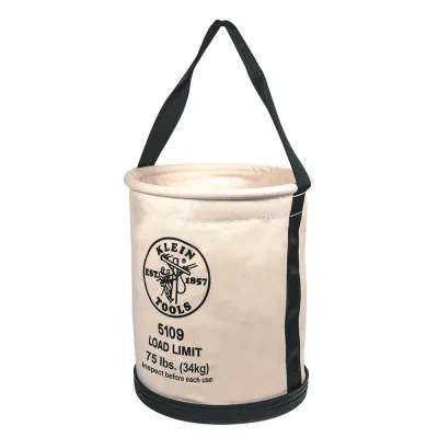 Canvas Bucket, Wide-Opening, Straight-Wall, Molded Bottom, 12-Inch, Canvas bucket has 75-pound (34 kg) Max Load Rating